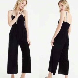 J. Crew Elegant Black Velvet Jumpsuit - size 2